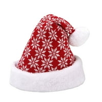 Pleteni božićni šešir crtani uzorak kratki plišanje ukazani sa slatkim pomponom santa poklopcem za vanjsku