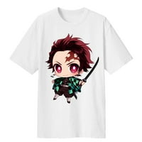 Demon Slayer Anime Muška majica kratkih rukava, naušnice, naljepnica, božićni poklon - XXS ~ 5XL