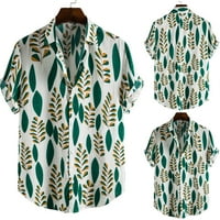 Men Button Up Majice Muške modne etničke kratkih rukava Ležerna štamparija Havajska majica majica