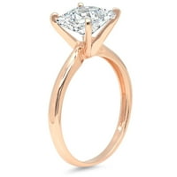 1. CT briljantna princeza Clear Simulirani dijamant 18k ružičarski zlatni pasijans prsten sz 10.75