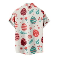 Muški uskršnji vrhovi Ljeto tiskano Ispitno ovratnik džepov gumb Havajska majica kratkih rukava bluza