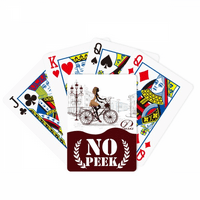 Biciklisti Lady Francuska Ilustracija uzorak Peek Poker igračka karta Privatna igra