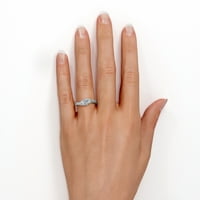 Flush Pave Shank - 0. TCW Princess Cut Diamond - Tromjenski zaručni prsten za napetost - 10k bijelo
