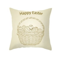 NJSPDJH jastuci za uskrsnu bacanje jastuk navlake crtani uskršnji zeko jaja ukrasni jastučni pamučni