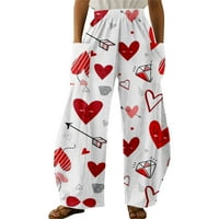 Fragarn Women Moda Valentinovo voli putničke ležerne hlače plus veličina labave hlače