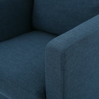 Hahn Modern tkanina okretna klupska stolica, mornarsko plava i hroma