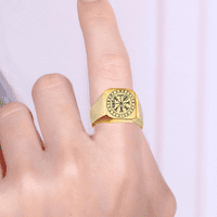 Fcphome prsten rune rezbarenje Tiiium čelični punk kvadratni prsten za rođendan božićno novogodišnji