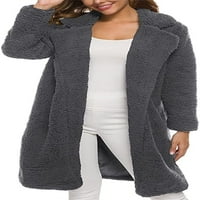 Cocopeaunt žene cintage dugi fluffy fleece kardigantni kaput Fau krzno topla zimska jakna Čvrsta zgušnjava
