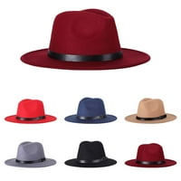 Xinwanna Fedora Hat Solid Color Podesivi britansko stil jazz kap Costum Pribor Srednja odjeća