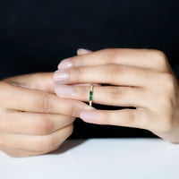 Baguette Laborar Odragdni minimalni prsten sa Hi-Si Diamond- AAAA kvalitetom, 14k žuto zlato, SAD 10,50