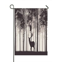 Šumski retro crnogorični jeleni jeleni na otvorenom Garden Zastava kuće Baner veličine