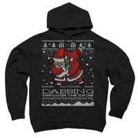Umljivanje kroz snijeg santa majica ružni božićni džemper crni grafički pulover hoodie - dizajn od strane