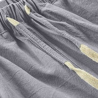 Muške posteljine hlače elastične struke nacrtavajuće ležerne ljetne hlače sa džepovima