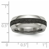 Čvrsta muška od nehrđajućeg čelika Black Crete-Inlay je postepena za muškarce prstenaste veze 13