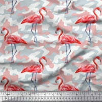 Soimoi viskoza šifonska tkanina kamuflažna tekstura i flamingo ptičje tkanine otisci sa dvorištem širom