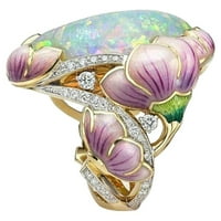 Personalizirani cvijet emajla pretjerani ženski obojili poklon nakita prstena