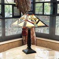 Roba Misija Tiffany-stila Antikna tamna brončana stolna svjetiljka 16 Shade