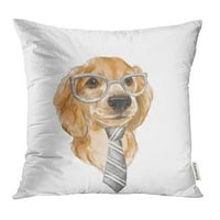 Životinjske slatke pase sive naočale i kravata akvarel umjetnički prekrasan lik jastučni jastuk za jastuk