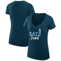 Ženska G-III 4Her od Carl banaka Mornarica Tampa Bay Rays Team Graphic V-izrez ugrađena majica