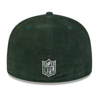 Muški novi Era Green Green Green Bay Packers bacač kabela 59fifty ugrađeni šešir