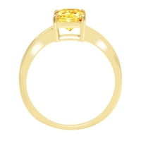 2.5ct zračenjak Cut žut prirodni citrinski 14k žuti zlatni godišnjički angažman prsten veličine 7.75