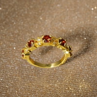 Frehsky prstenovi svijetli circon prsten crveni kameni nakit modni nakit angažirani prsten za žene