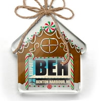 Ornament tiskan jednostrana luka Aerodrom Beh Benton Harbour, Mi Christmas Neonblond
