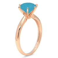 CT sjajan okrugli rez Clear Simulirani dijamant 18k ružičasto zlato pasijans prsten sz 5.75