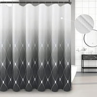Siva tuš zavjesa siva i bijela tuš sa zavjesom geometrijski uzorak zastolje za tuširanje za kupatilo sa teškim dekorom vodostajnog kade za kade hoteli, tamno siva