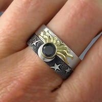 Prstenovi za žene Muški modni dvoslojni sloj u obliku srca ujedinjači i mjesečev prsten set nakita na