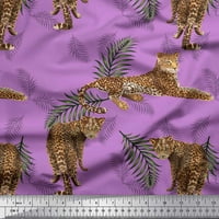 Soimoi Crepe svilena tkanina od lišća i leopard životinjske tkanine otisci dvorišta široko