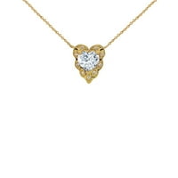 Dijamantni personalizirani kamen i ogrlica u obliku srca u žutom zlatu: 10k privjesak sa 22 lancem smaragdno