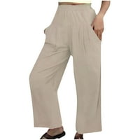Ženske hlače Sawvnm Modne žene Udobne hlače za slobodno vrijeme u boji džepove Loarove hlače za žene