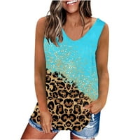 Ljetna prodaja Leopard tiskanje bez rukava za žene bez rukava Tuničke košulje u boji za ljetno nebo