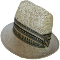 Christy's Crown serija Antigua Otvoreno tkanje slamkiranje ljeto Fedora Toyo Panama Golf Hat l, bjelokosti