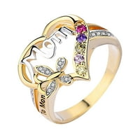 Cara Lady Diamond Accent Amethyst i stvoreni sterling srčani prsten za vjenčani prsten zvona