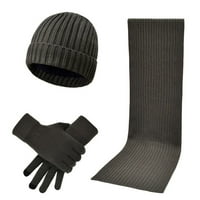 LeylayRay modni unisni pleteni šal i rukavice set Stretch šešir šal i ruljino set