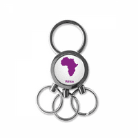 Ljubičasta Afrika Ilustracija karta uzorka od nehrđajućeg čelika metalna lanac lančanog prstena za ključeve