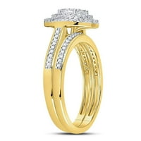 10kt žuto zlato dijamantno srce mladenke za vjenčanje prsten set CTTW