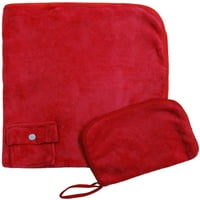 Ultra mekani Cuddno kompaktni putni pokrivač i jastuk za napuhavanje, crvena