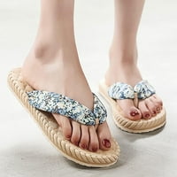 ČASAČA LABYSBULE ženske papuče, imitacije slamke Espadrille ženske sandale cvjetne ravne plaže ravne