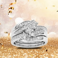 Ženska izjava prstena za prste Ležerne zajedničke prstena Pribor za čišćenje okrugli dijamantski vjenčani