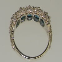 Britanci napravio je 10k bijelo zlato prirodno London Blue Topaz ženski vječni prsten - veličine opcija