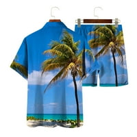 Xysaqa muške havajske majice set, majica s kratkim rukavima na plaži na plaži na plaži odmora Tropska