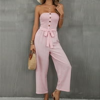 Airpow Clearence modne žene Ljeto casual kratkih rukava zavoja za zavojske hlače koje skače ružičaste