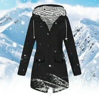 Daqian Winter Cloat za žene Žene Čvrsta kišna jakna na otvorenom plus veličina s kapuljačom otporan
