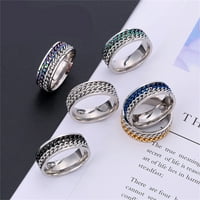 Nakit za žene prstenje europski i američki modni prstenovi rotacijski prstenovi dvostruki lanac titanijum