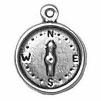 Sterling Silver 24 BO lančani 3D kompas koji pokazuje ogrlicu Sjeverni privjesak