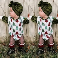 Onesie Baby kombinezon za djecu Djevojke Božićni dugi rukav Cartoon Božićno drvce Print pulover ROMPER