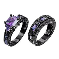 AMousa ljubičasta dragulje Cut Rings Cubics Zirconia Prstenje Lady Fashion Wedding Angažiranje prstena